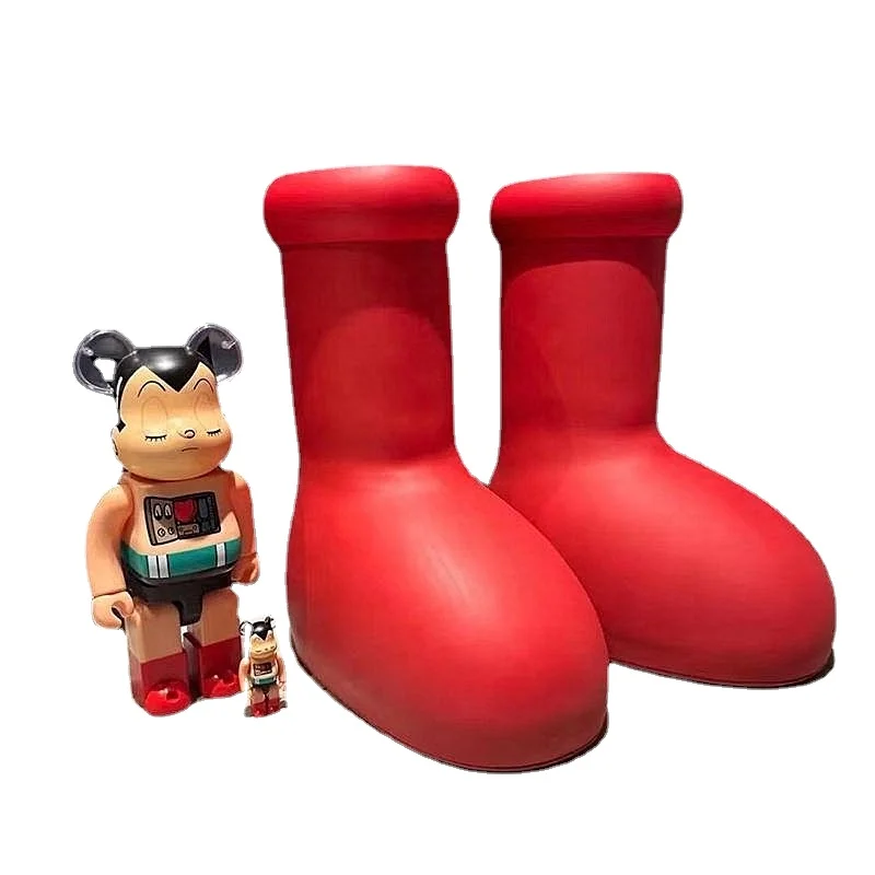 2023 Low MOQ Mschf Big Red Boots Fashion Trendy Rubber Shoes Mid-leg  EVA SumSs Luxury Cartoon Astro Boy
