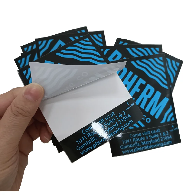 Easy to tear off label self adhesive die cut sticker printing company logo label waterproof vinyl sale sticker