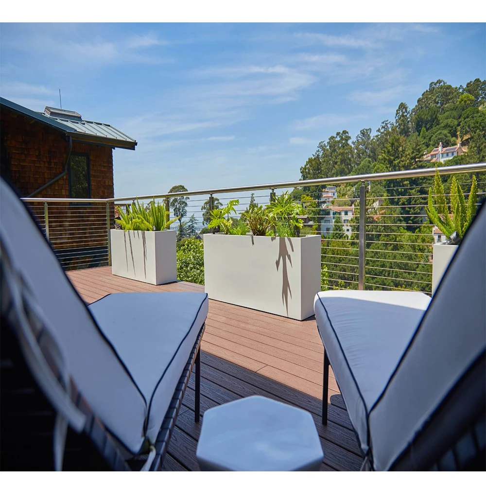 Outside Modern Side Mounted Cable Railing Vertical Wire Systems Stair Stainless Steel Rope Cable Railing Balustrade Handrail