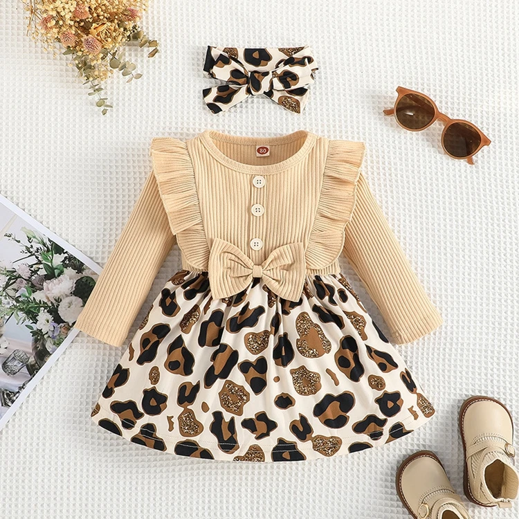 Children Clothing Casual Autumn Boutique Dress Outfit Full Sleeves 2 Years Baby Girl Dresses Cute