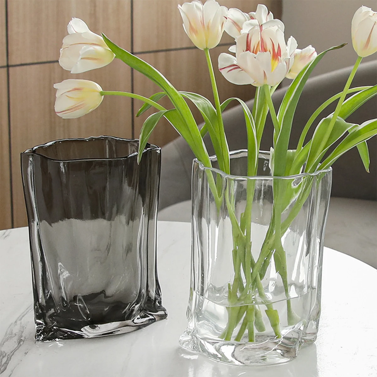 High Quality Colored Flower Vases Small Glass Vases For Home Decoration Wedding Glass Gift Vases