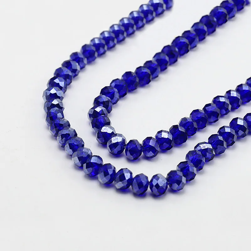 Граненые круглые стеклянные бусины 6x8 мм для изготовления ювелирных изделий своими руками