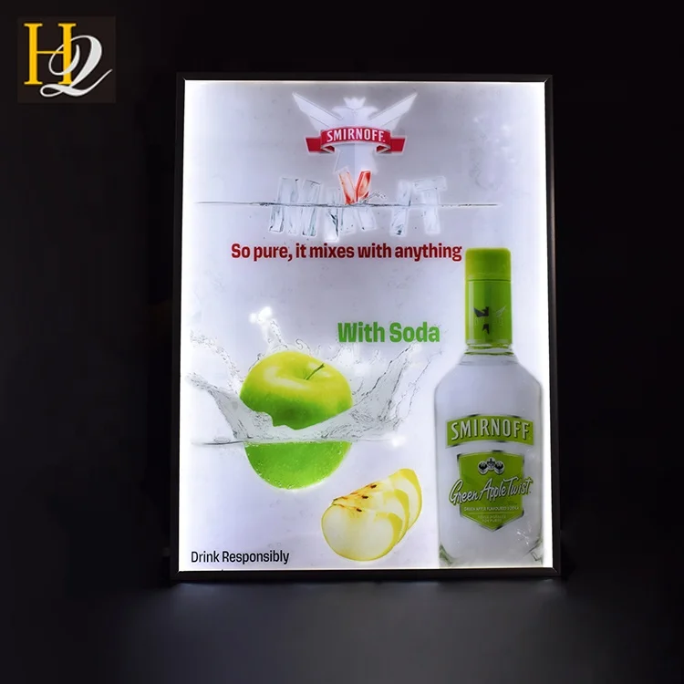 Wholesale high quality acrylic led advertising sign board led acrylic sign acrylic led light box with changeable poster