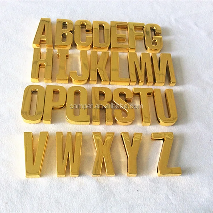 Wholesale Metal 30mm Chrome Letters Silver 30mm Slide Letters