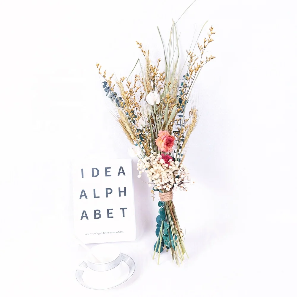 wholesale preserved pufs anthurium plam spear marigold garland indian wedding dried flowers bouquet