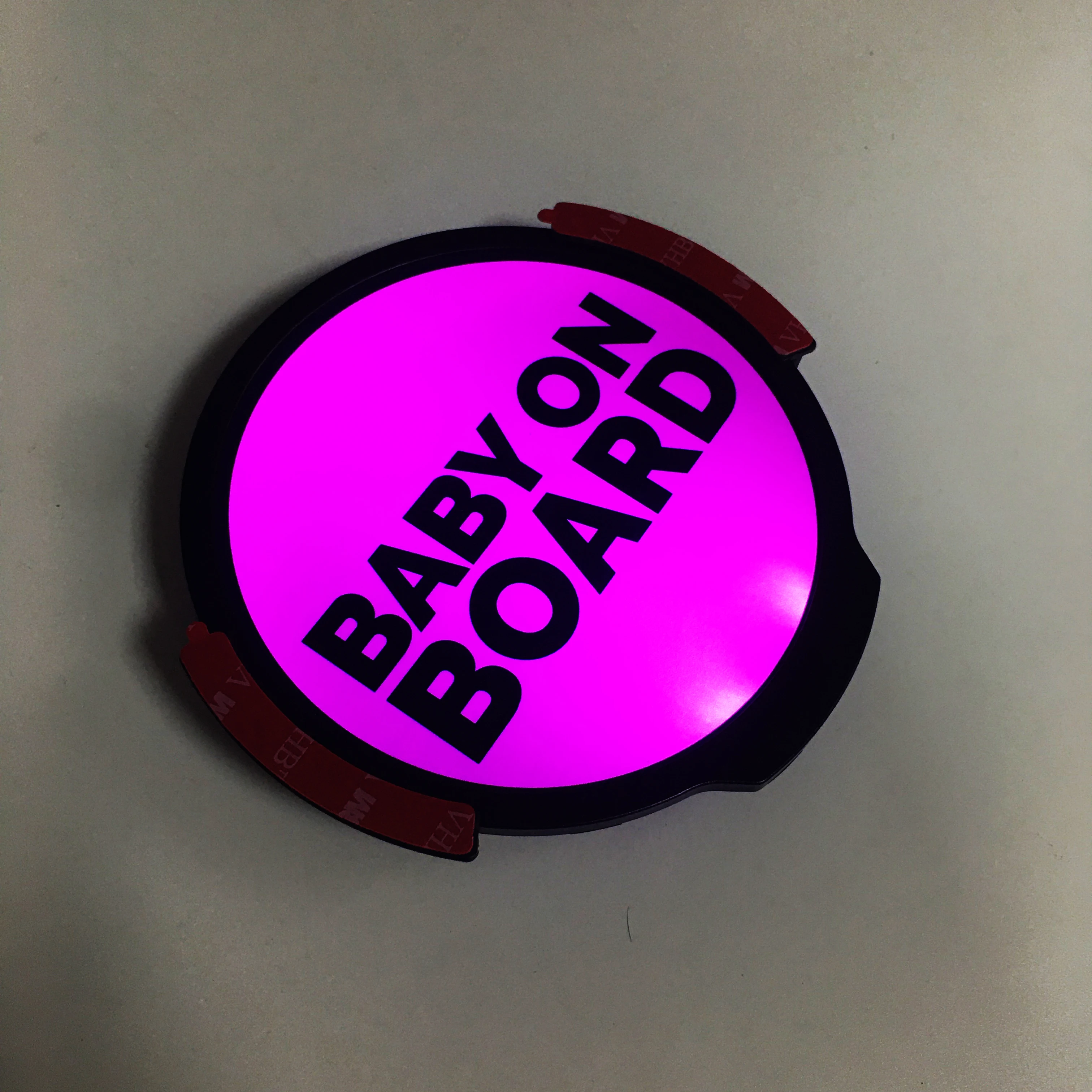 Popular motion sensor car sticker for baby on board LED lighting battery powered car badge