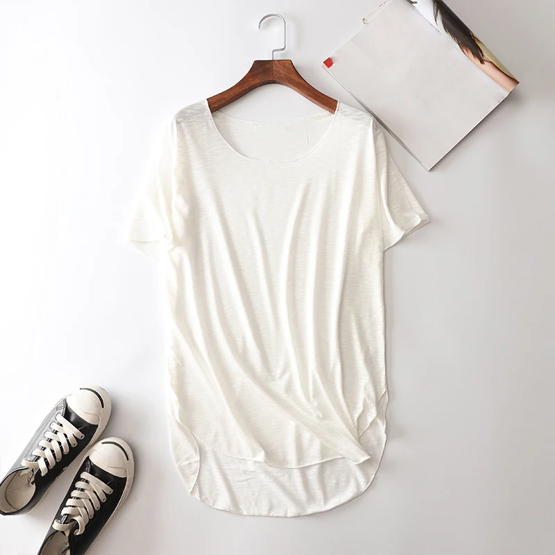 2022 femme bamboo t shirts  summer t shirts for girls tops clothes loose t shirts women cotton casual tshirt