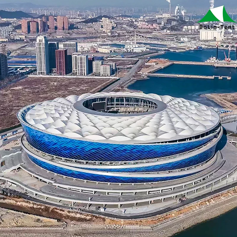 OEM Ptfe pvdf растягивающая ткань крыша спортивная площадка абажур мембранная структура