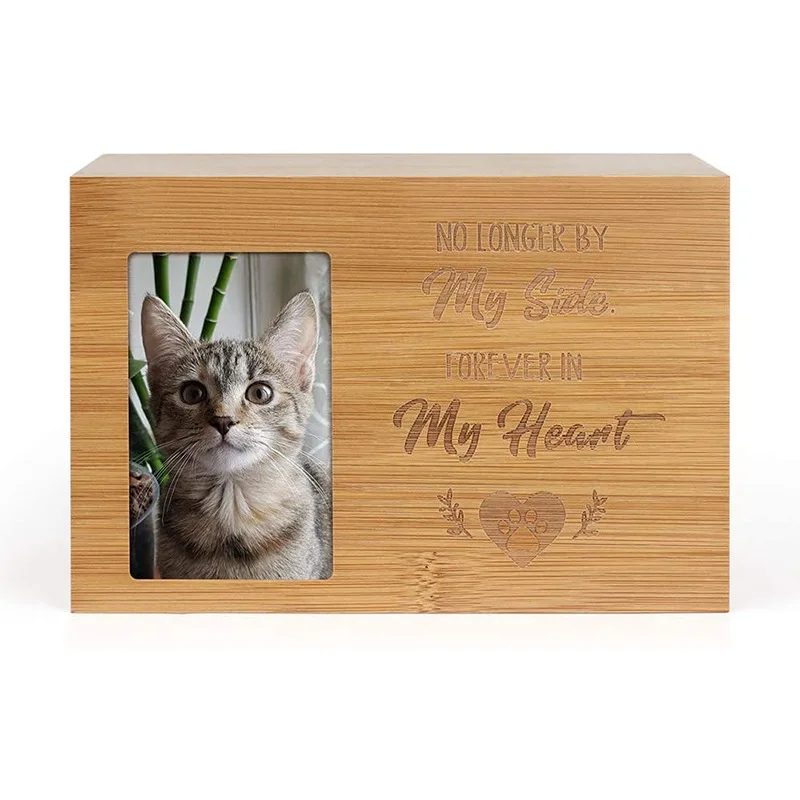 Manufacturers wholesale customization Animal funeral supplies dog cat Pull cover seal wooden coffic urns for pet