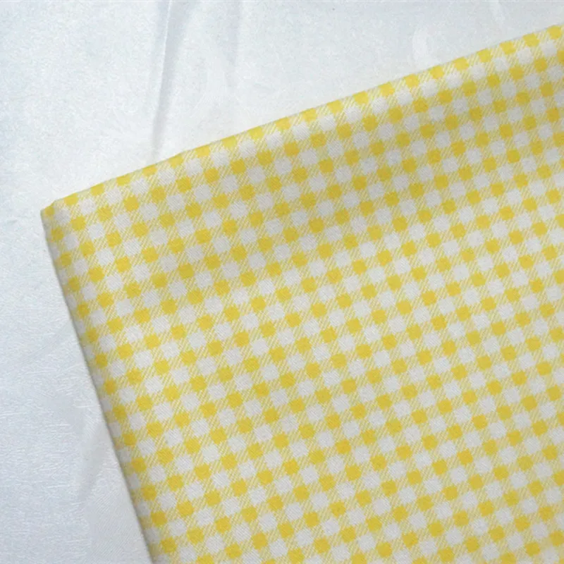 cotton fabric pink little grid  digital printed for kid bedding