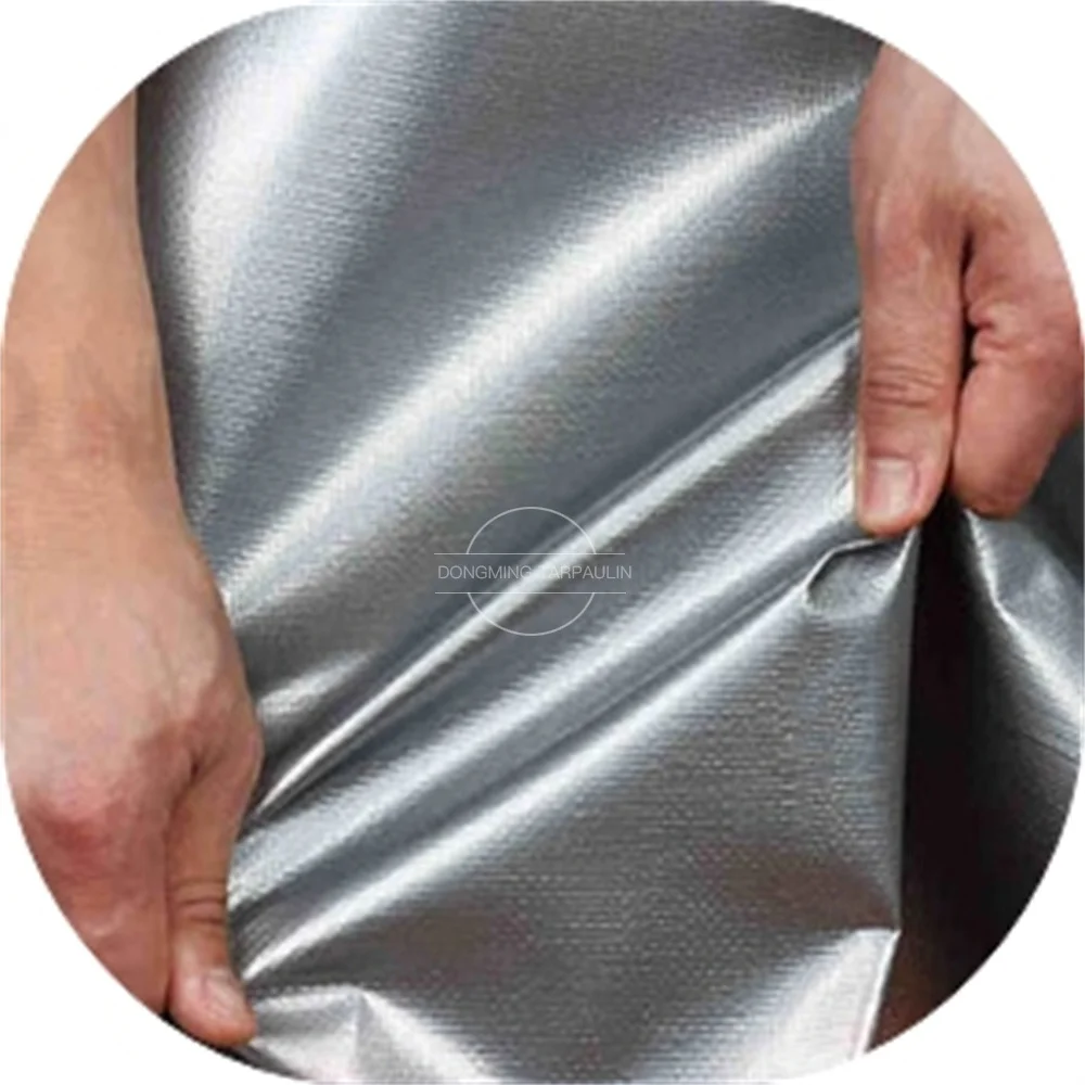 rotproof and waterproof sun protection all weather 190 gsm 6*8m black and sliver pe tarpaulin sheet