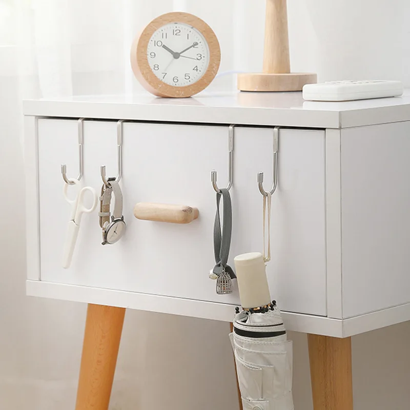 Chromeplate metal over the door double hanger hooks for sundries multifunctional Nail-free door back coat hook