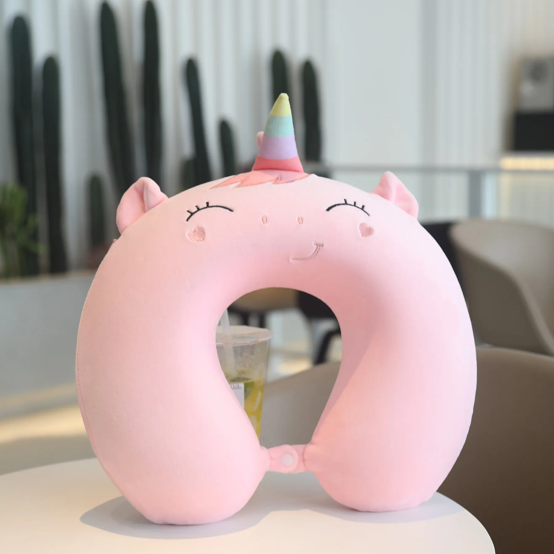 factory Outlet Cute Bear Lion Dinosaur avocado neck pillows car neck Office nap U-shaped Animal fruit Neck pillow