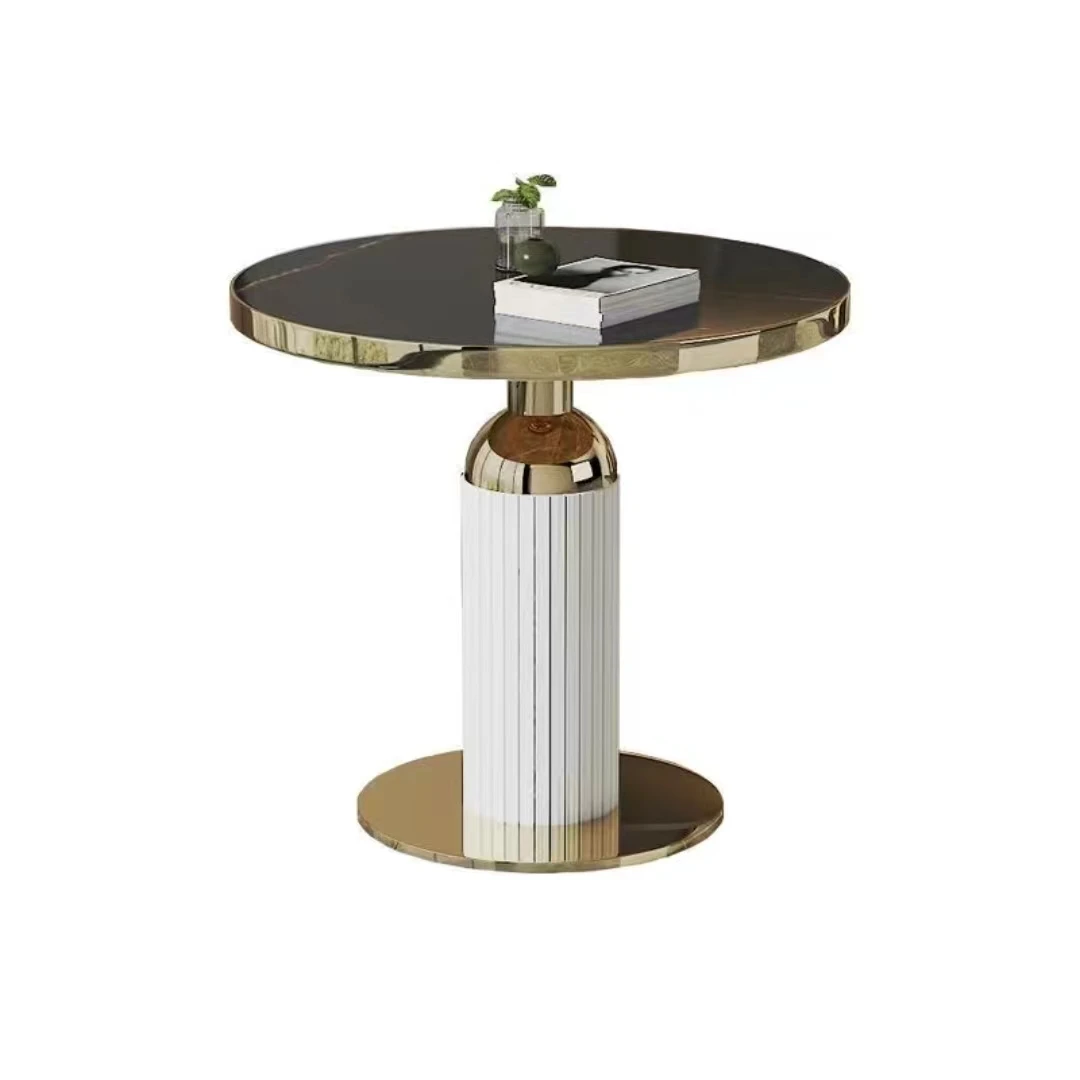 Natural Stone Luxury Furniture Set Round Table  Antique Gold Marbleg room