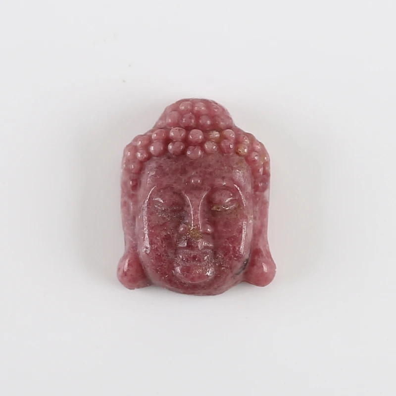 Wholesale Natural Rhodonite Buddha Pendant for Necklace,Drilled Crystal Carved Buddha Pendant for Men, Gemstone Jewelry