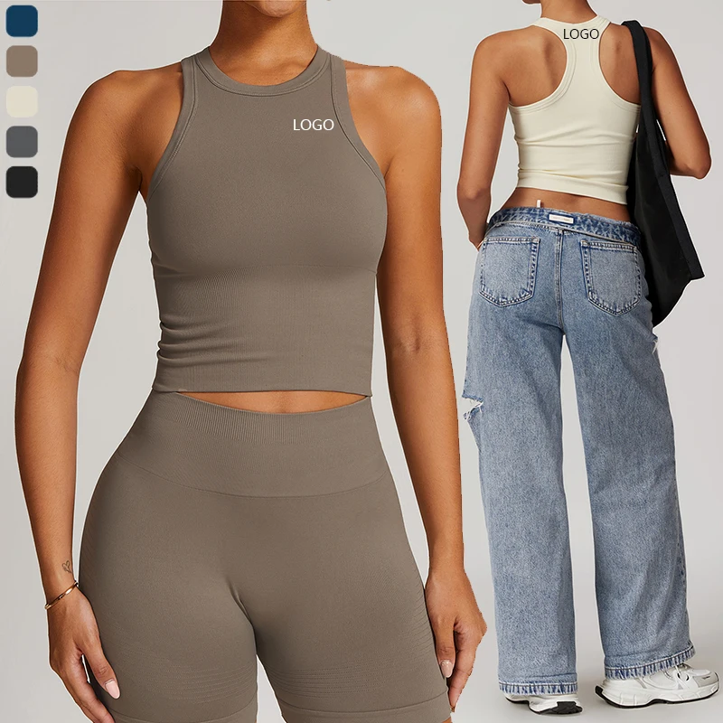 XW-DBX7725 New Style Summer Soft Fashionable Solid Color Small Fly Sleeve Design Girls Gym Clothing Women Sports Yoga Bra Top