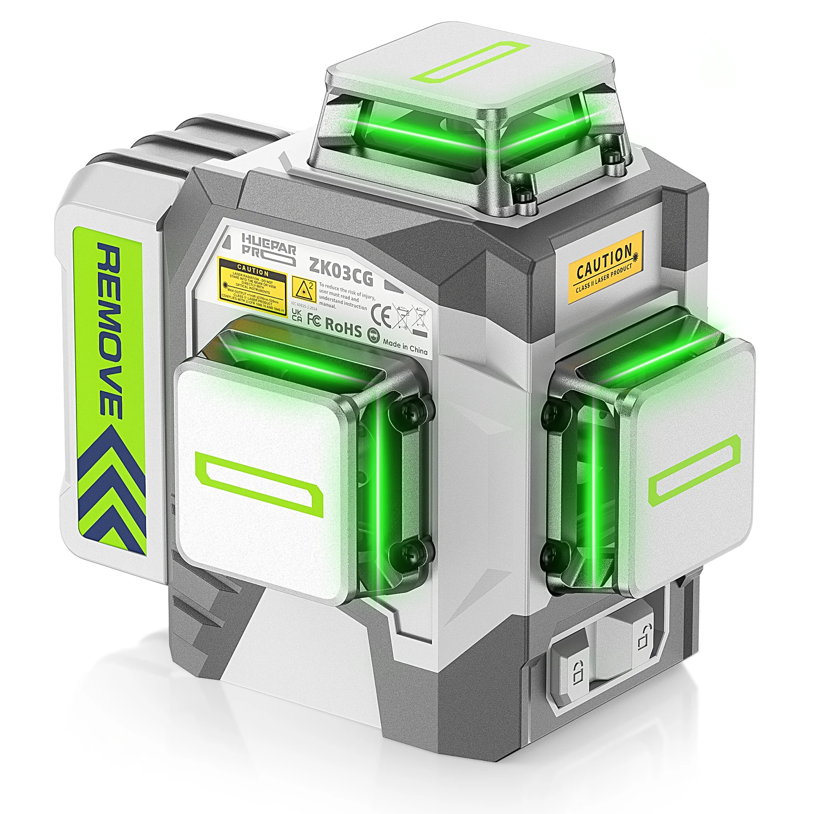 Huepar ZK03CG 12 Lines Multifunctional 3D Laser Level 360 Degree Horizontal And Vertical Self-Leveling Machine Tool Kit