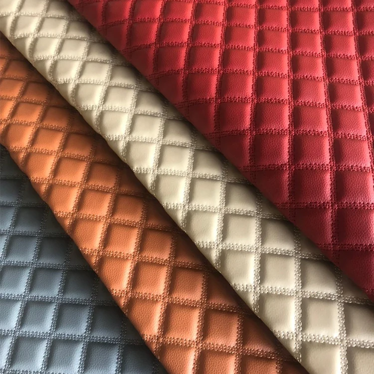 Custom automotive car seat upholstery padded pu pvc leather auto interiors leather for auto upholstery use
