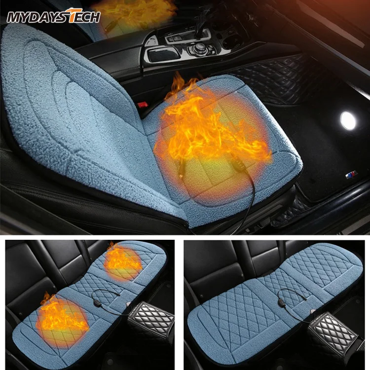 Mydays Outdoor 12V Popular High Quality Lambswool Car Seat Heater with 3 Level Adjustable Temperature