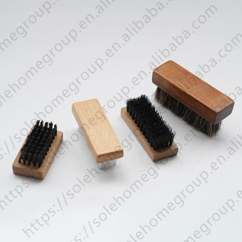 High Quality Professional Horsehair Leather Care Bristle Nylon Material Squeegee Design Wholesale Cleaning Polishing Shoe Hair