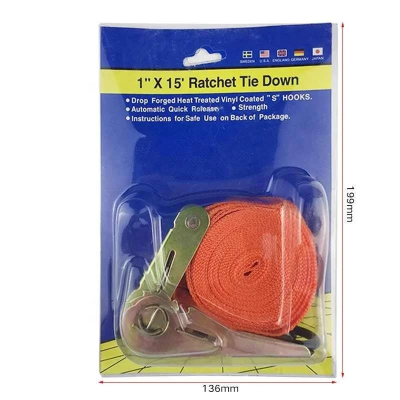 Lashing Car Cargo Ratchet Strap Tie Down Belt Equipment Truck Tension Rope Motorcycle Bike Transport Strong Luggage Tow Bag