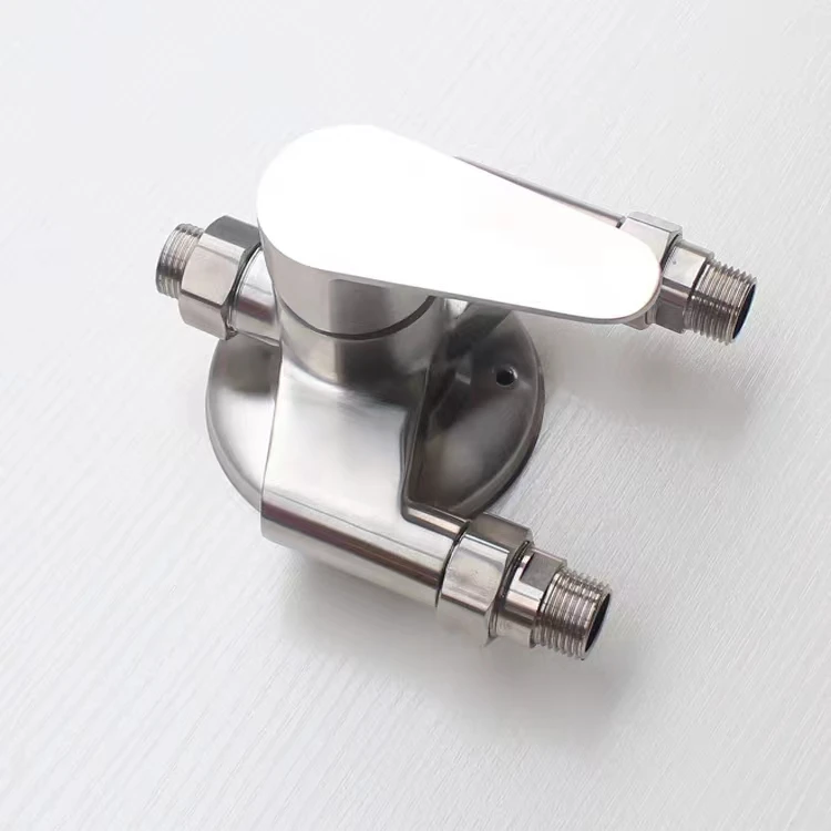 OEM Wall Mount Mixer Stainless Steel 304 Triple Nozzle Tap Bathroom Shower Faucet Hot Cold Low Price Brushed Bathtub Faucet