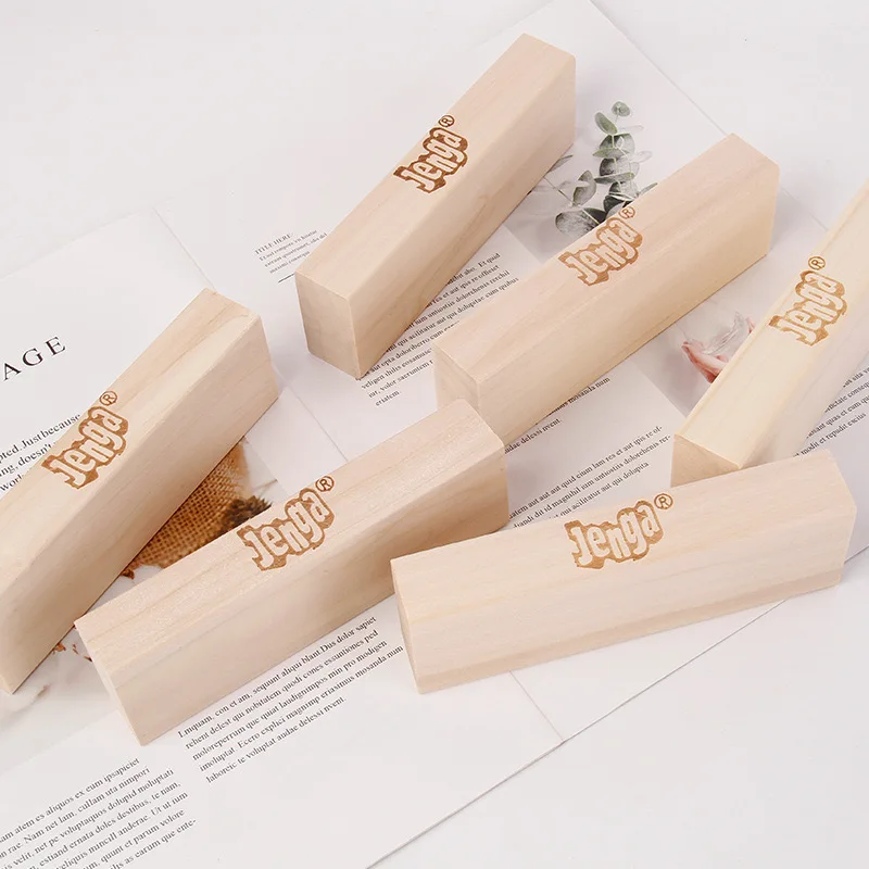 Wooden jenga toy stacking and balancing blocks game for kids high quality classic handmade wooden block toys