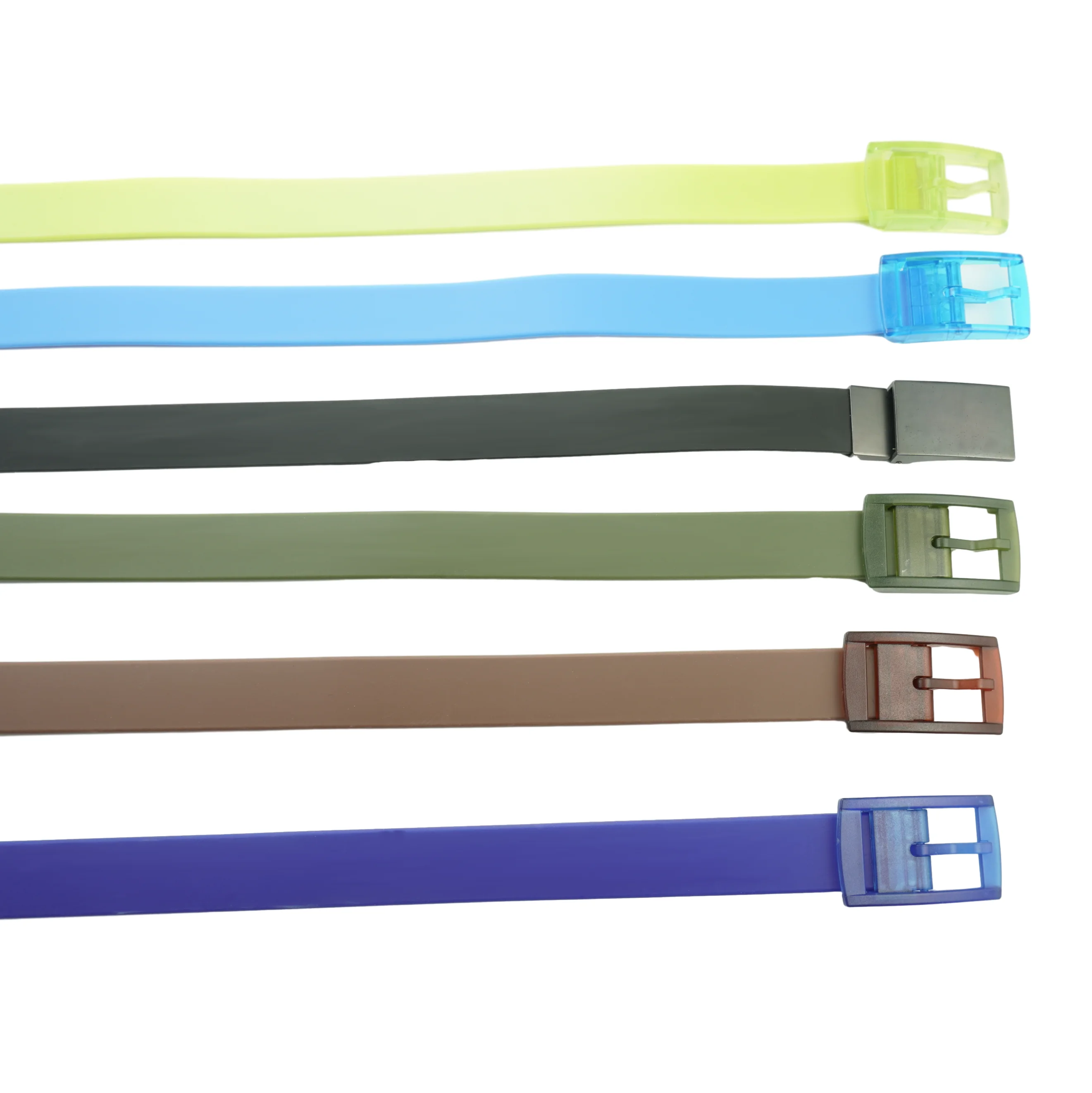 Фабричная пластиковая пряжка, разноцветный силиконовый ремень для гольфа, модные резиновые ремни с пряжками из сплава