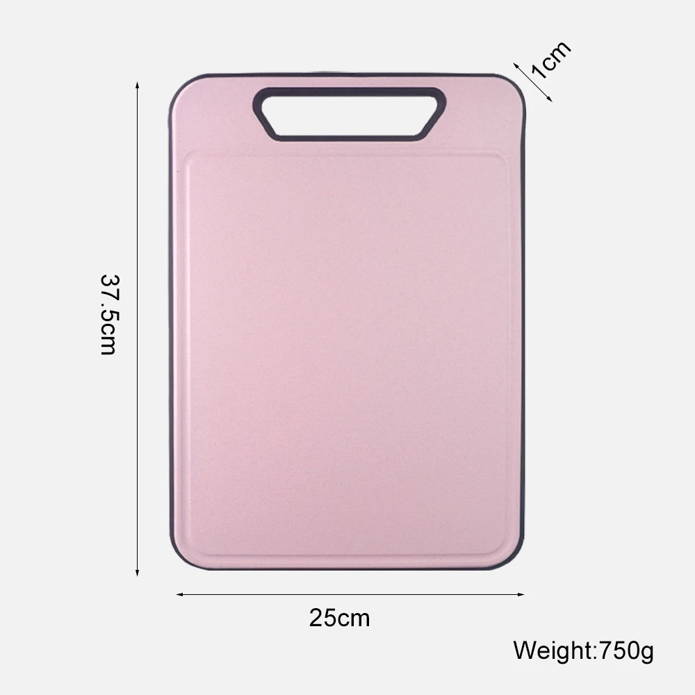 Multifunctional Cutting Board Silicone Edge L Shape Wheat Straw Chopping Board With Handle