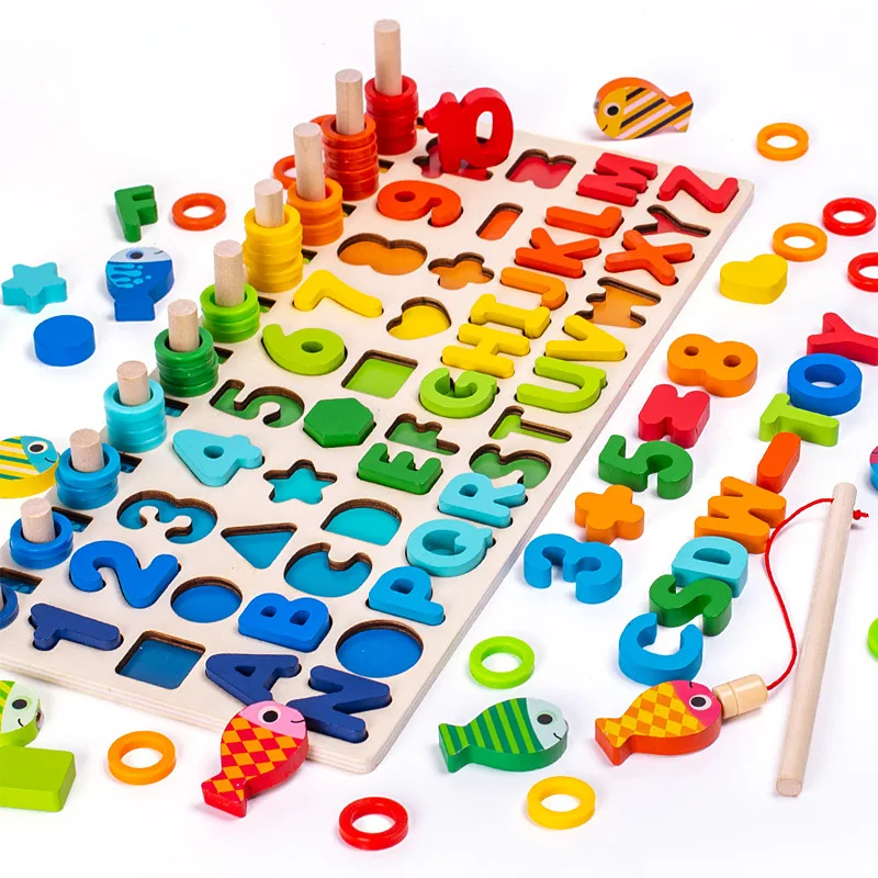 Wooden Number Puzzle Montessori Toys for Toddlers Preschool Math Learning Toys for Toddlers