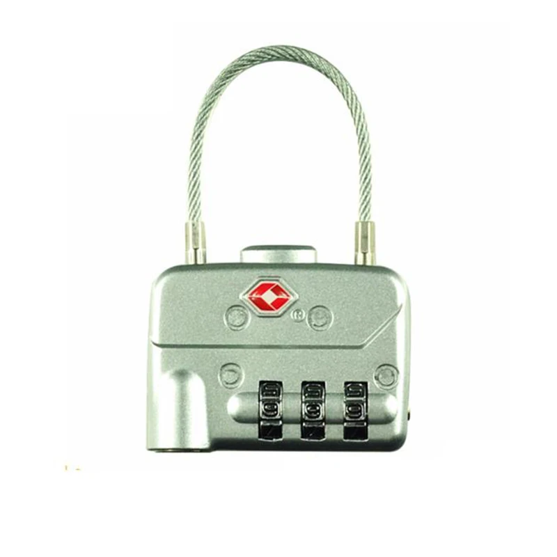 
Custom Logo Resettable Cable Key TSA Combination Lock 