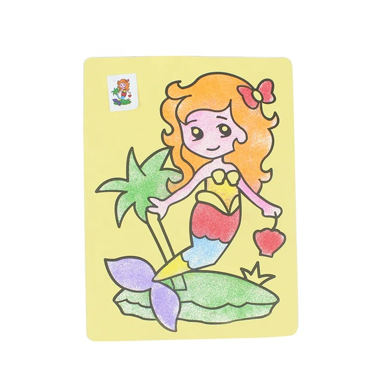 Hot Sale New Wholesale Eco-Friendly Safe Child Educational Colorful Lovely Sand Art Cards Diy Diamond Painting DIY Toy For Kids
