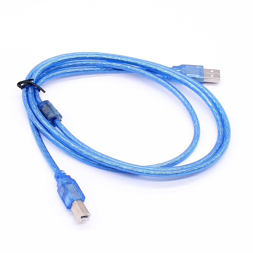 
Factory Prices Blue 150cm 1.5m USB 2.0 Type A Male to Type B Male Dual Shielding High Speed Transparent Printer Cable USB 