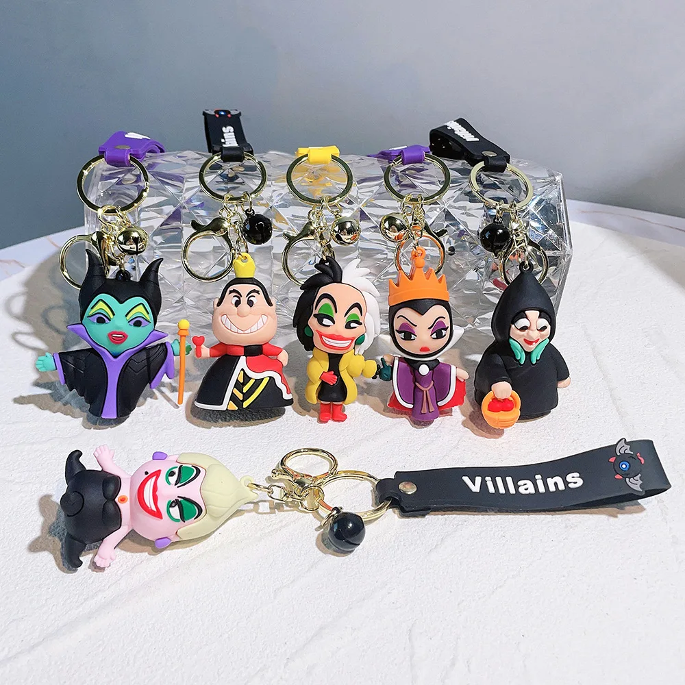 3D PVC anime keychain cute rubber Horror character Evil Witch Keychain Cartoon Car Bag Keyring Halloween figure custom key chain
