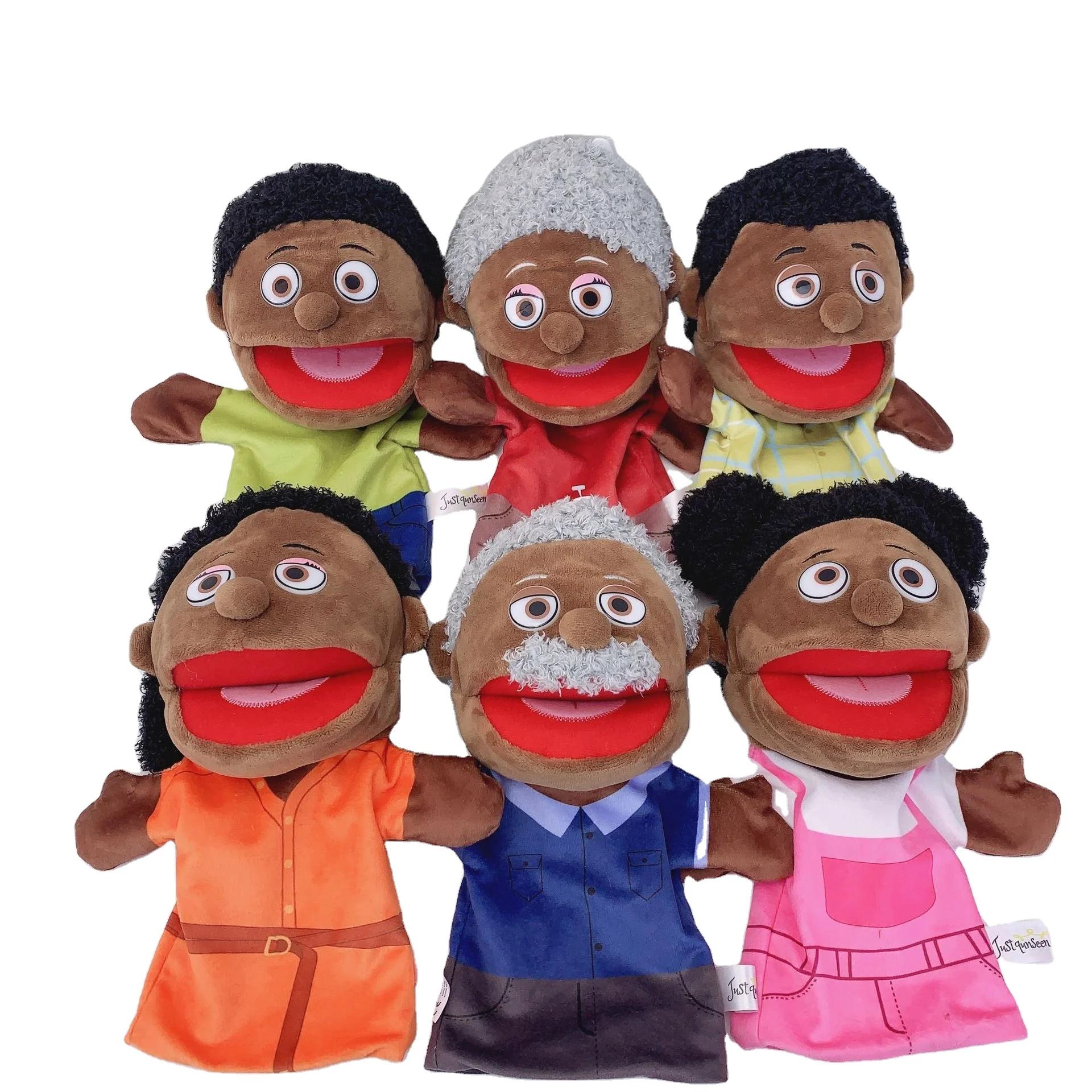 YuBon 28cm Kids Plush Finger Hand Puppet Popular Activity Boy Girl Role Play Bedtime Story Props Family Playing Plush Toys Doll