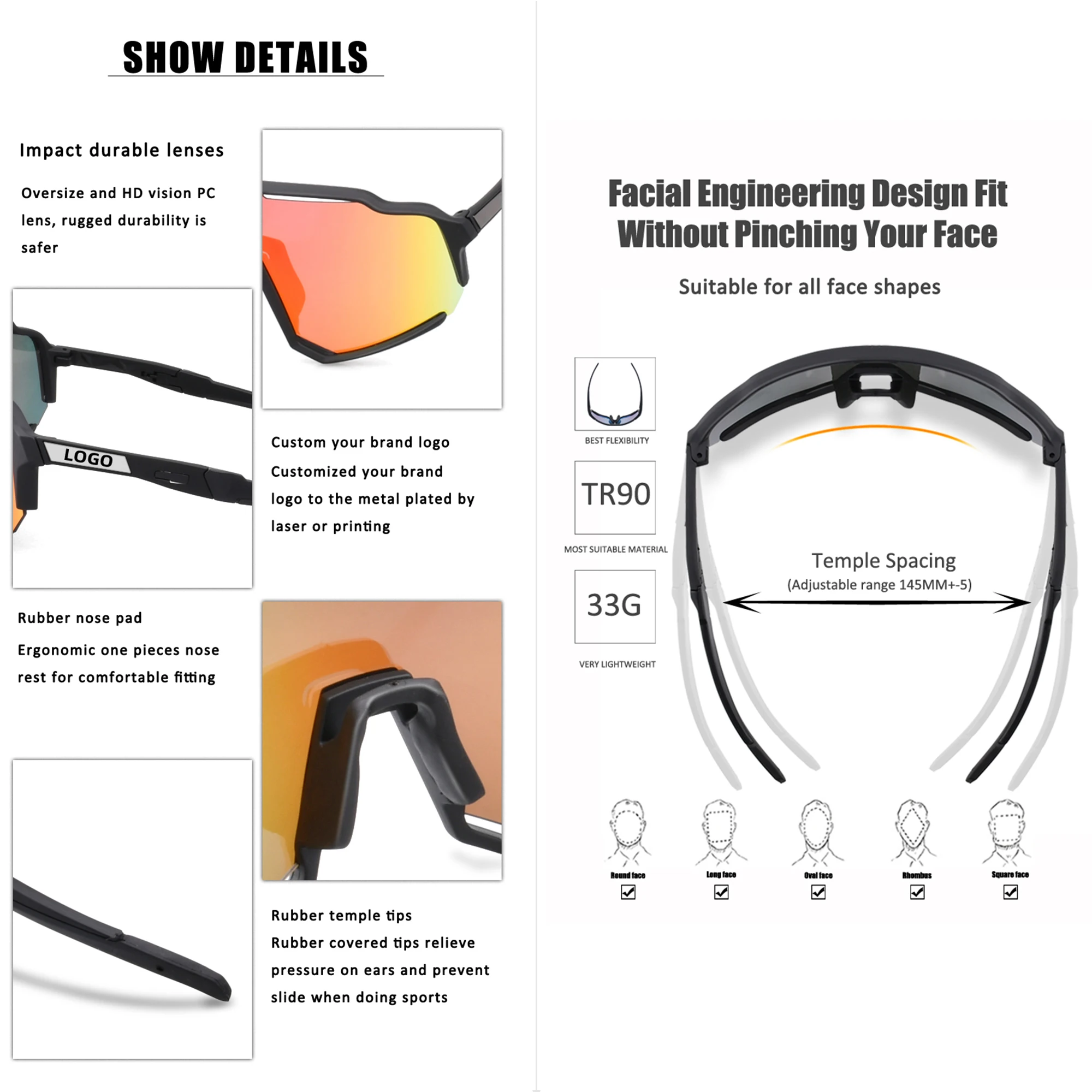 Patent Guangzhou USOM Factory High Quality Own Model Outdoor Hiking Sport Sun Glasses Cycling Sunglasses 2021