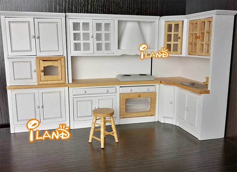 1:12 Scale Wooden Furniture Oak Stool Doll House Miniatures WL043