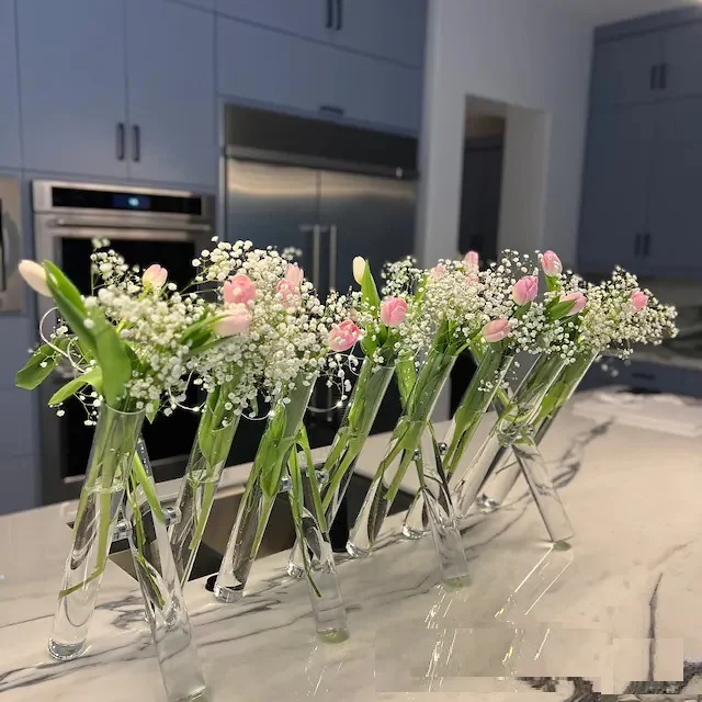 3 Glass Conjoined Test Tube Flower Vase wedding centerpieces cylinder Flower stand vase wedding decoration table centerpieces