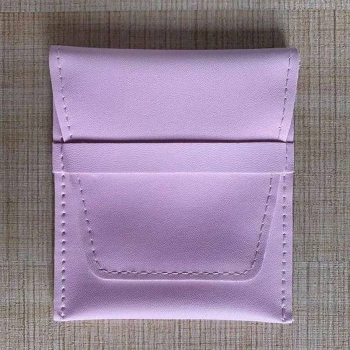 pink leather white fauxleather pouches leather faux velvet bag jewelry pouch jewelry bag vegan leather