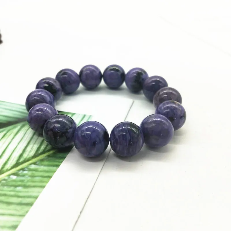 Бесплатная доставка, подарки с кристаллами, высококачественные браслеты из 100% натурального фиолетового хароита, Исцеляющие бисером, браслет из кристаллов для оптовой продажи