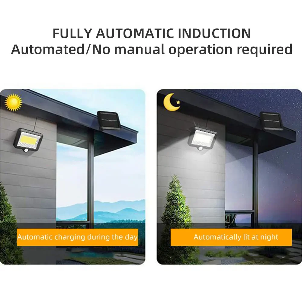 Split type solar panel 100 COB induction wall lamp outdoor waterproof garden street light