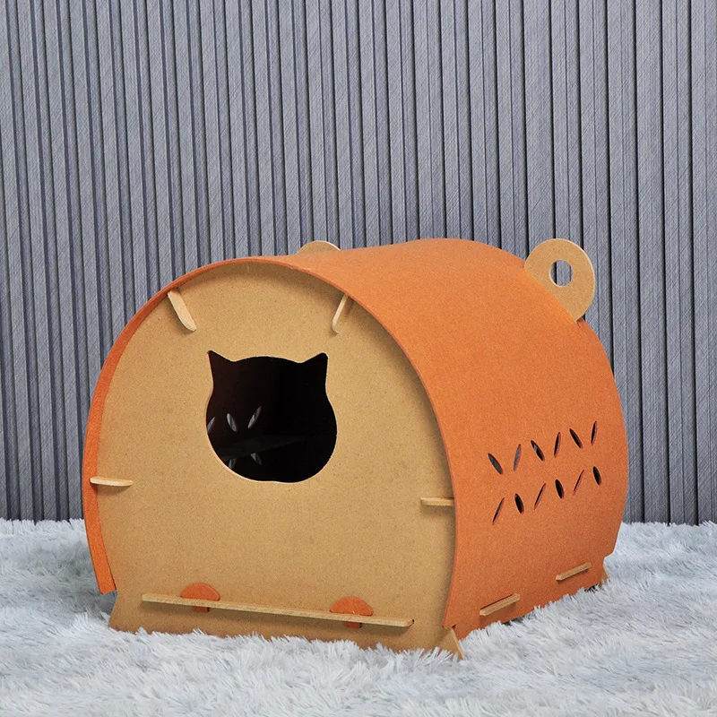 E1 level OSB Luxurious Wood Cat House Pet Comfortable Bed Pet Wooden House For Dogs Cats Top Quality