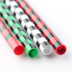 10 inches red & black checkered straws, reusable PP hard plastic printed straws with decorative design, lattice printed straw