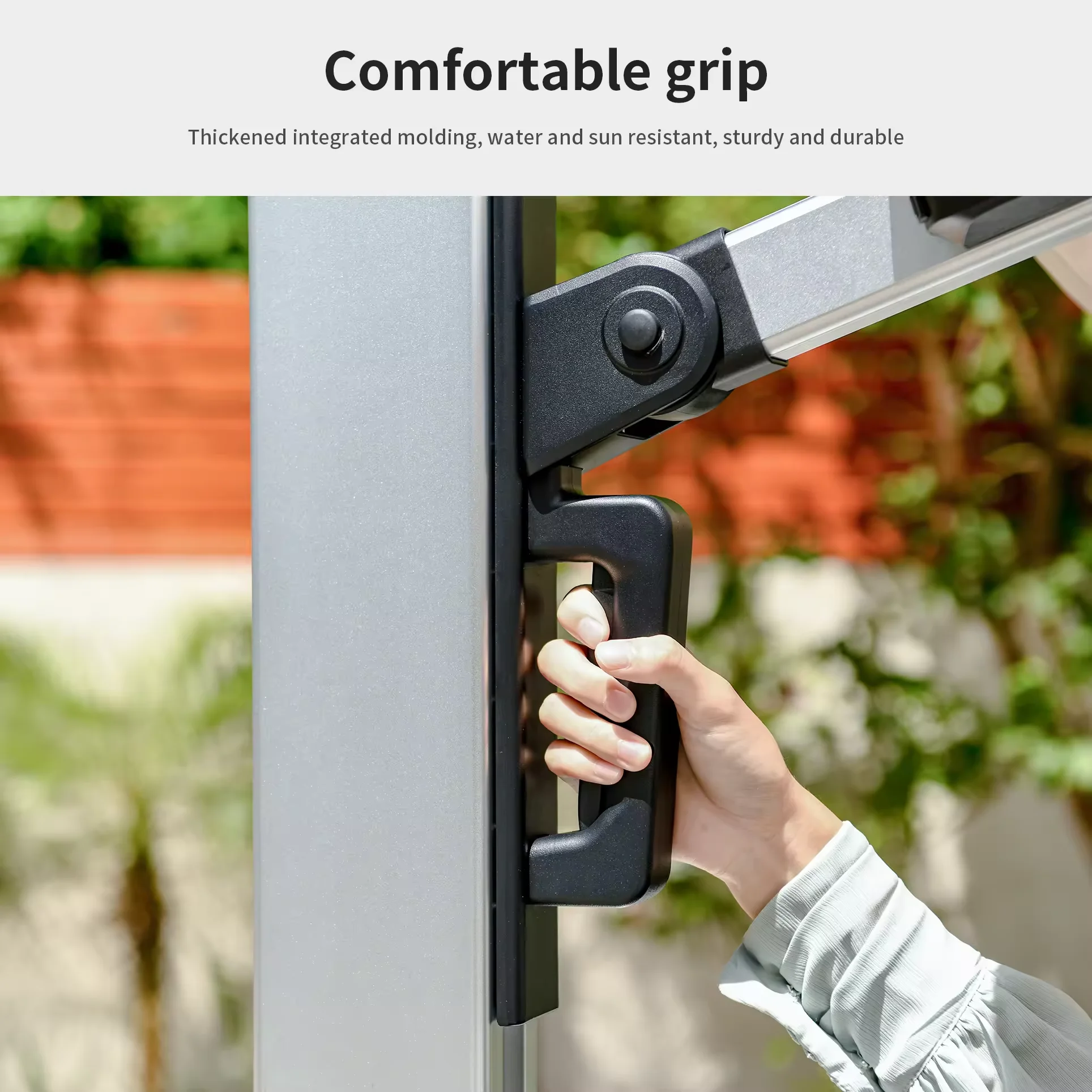 MOJIA LED umbrellas Big Size garden Umbrella hydraulic 10*10FT parasols with solar panel for Garden Patio for sale in stock