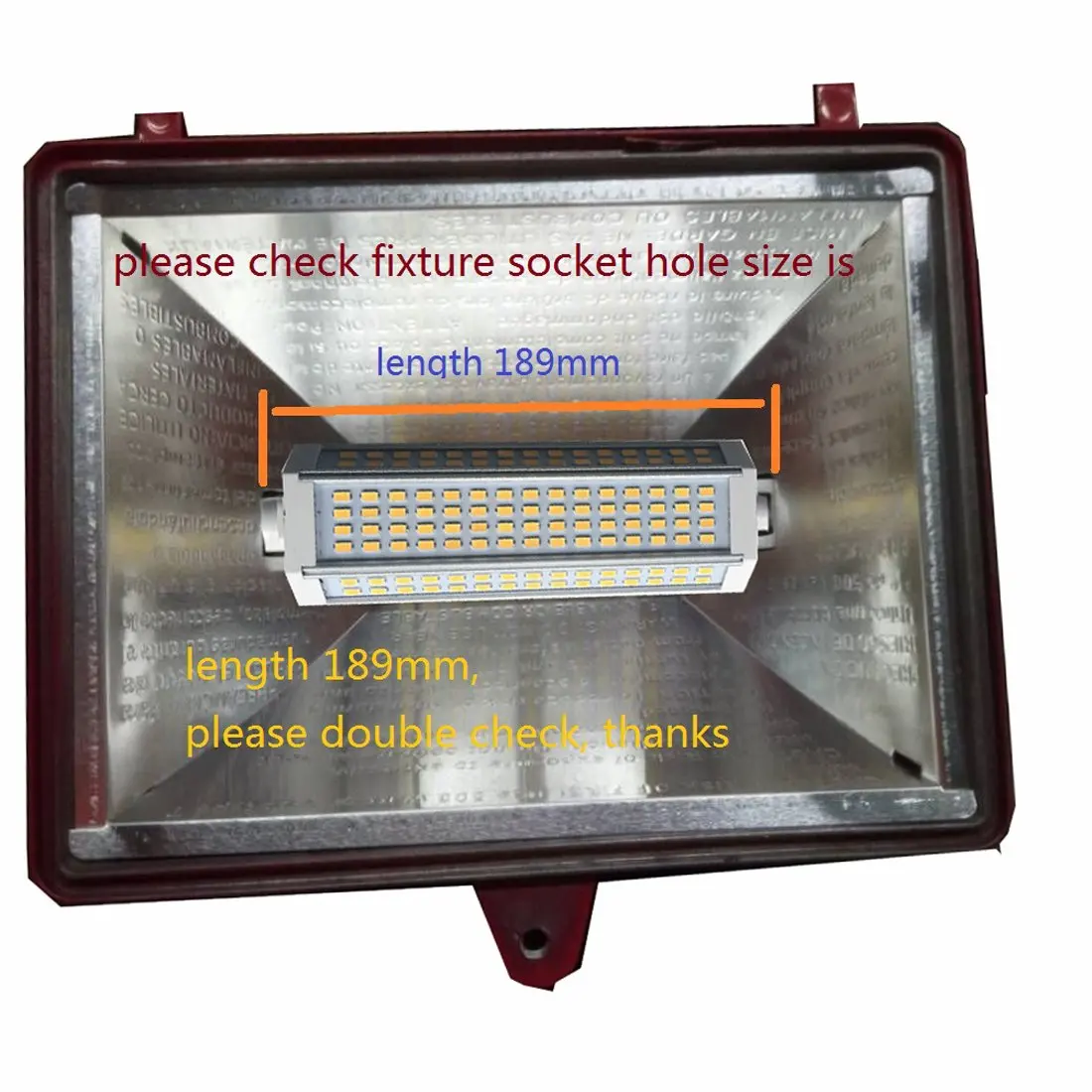 50w led 189mm dimmable 120V or 230V replace Metal Halide J189 500W led lamp lighting source for floodlight