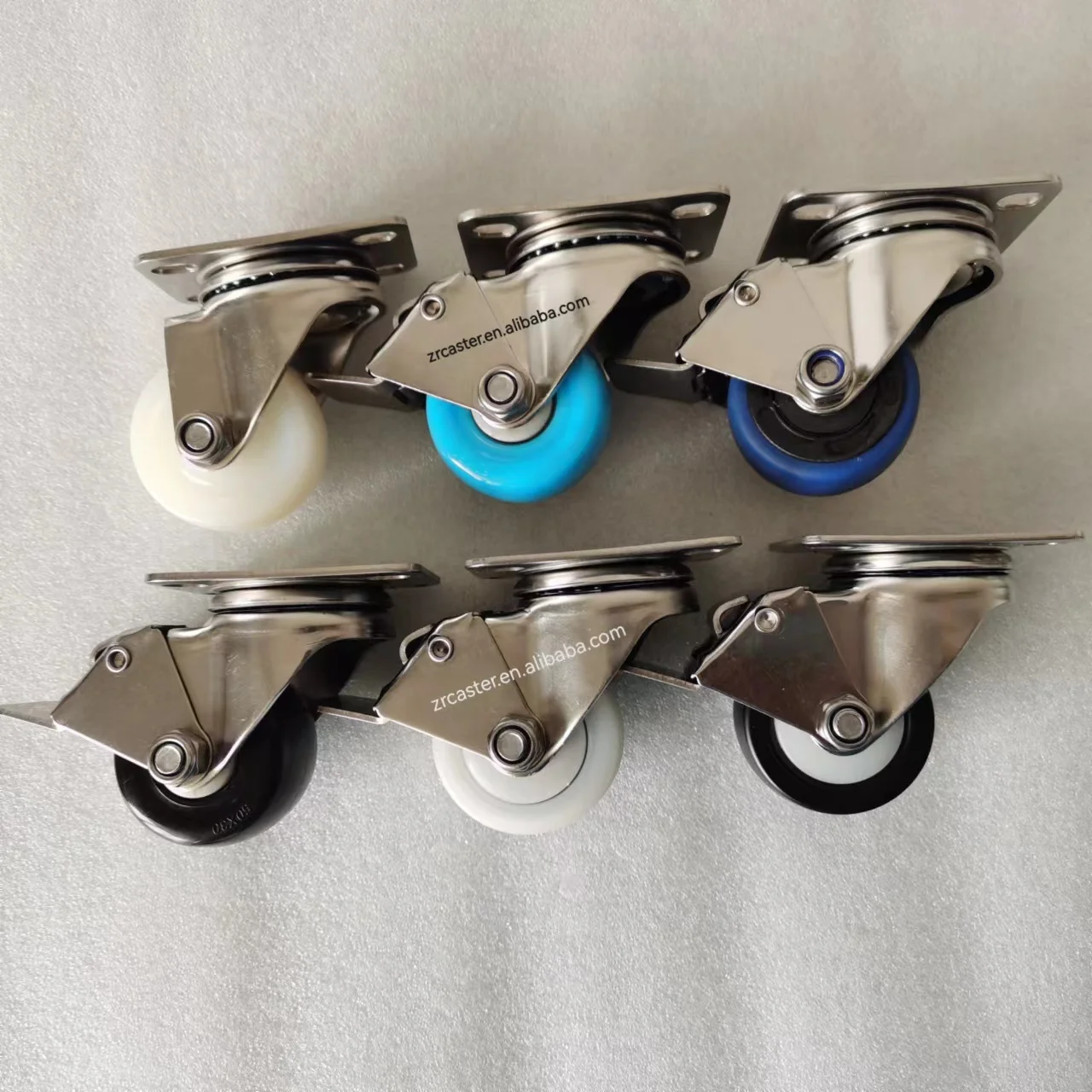 High Load 60/80/150KGS SS Castor Corrosion-resistant 2 Inch Stainless Steel Black Nylon Swivel Caster White Nylon Wheels 50mm