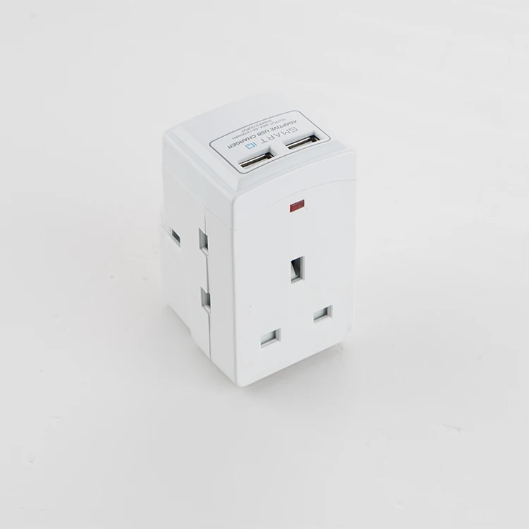World wide Internation 13a до 3 булавки Великобритания Plug мощность адаптер Универсальный Путешествия с 2 usb