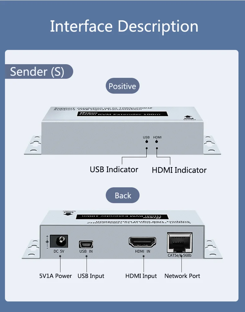  Высококачественная Передача аудио и видео сигналов DTECH через cat5 cat6 tx rx kvm hdmi ip