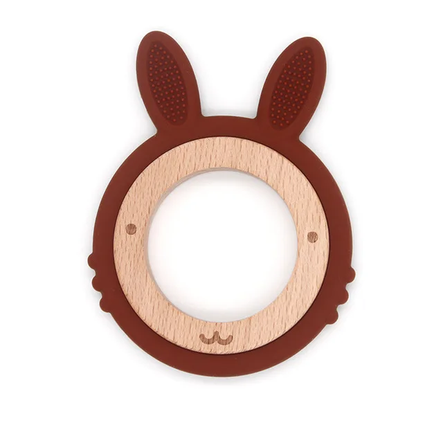 Wholesale BPA Free Food Grade Natural Rubber Bunny Silicone Teether