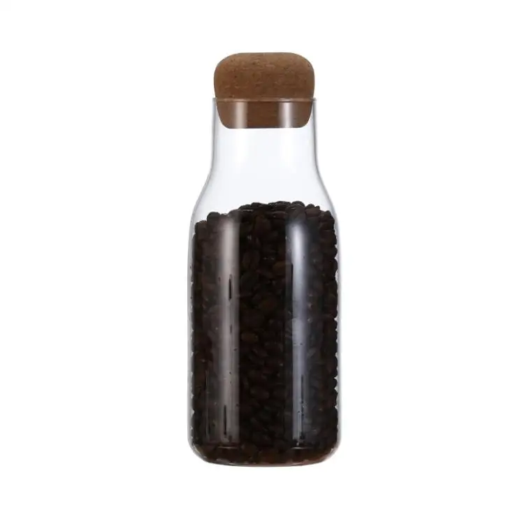 Glass Bottle Storage Jar with Cork Lid